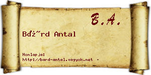 Bárd Antal névjegykártya